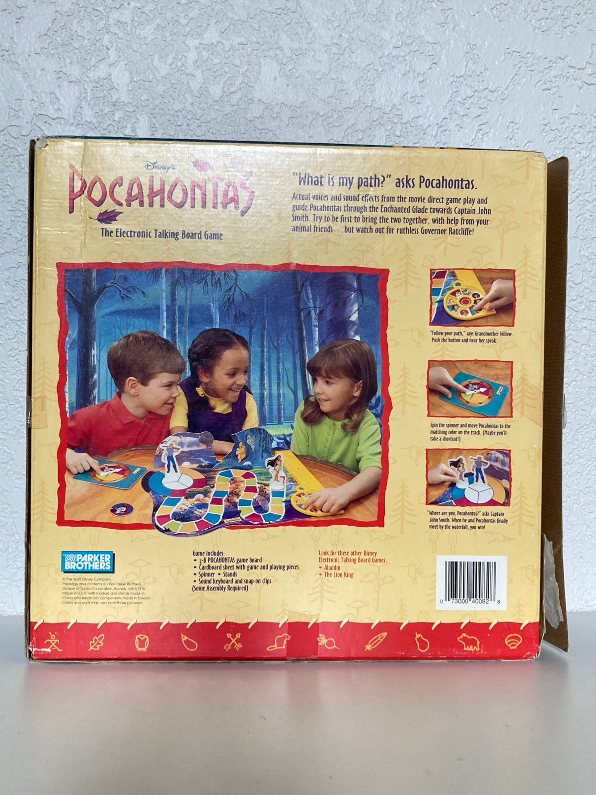NIB Vintage Disney’s Pocahontas The Electronic Talking Board Game - detail