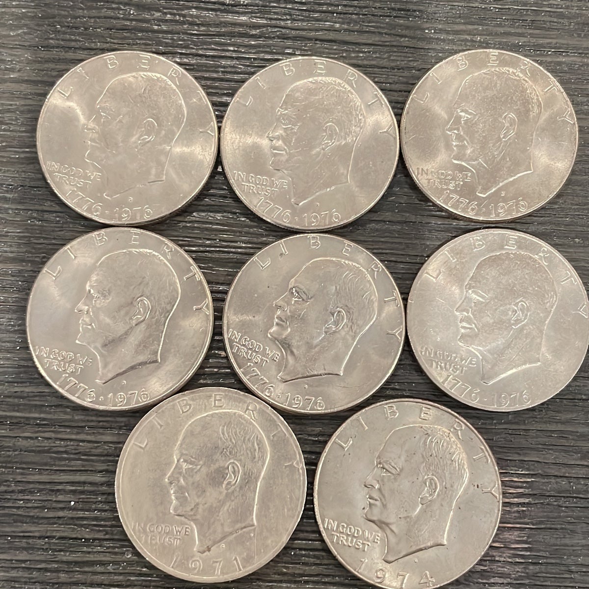 Eisenhower 1 Coin Set 70s (set of 8)