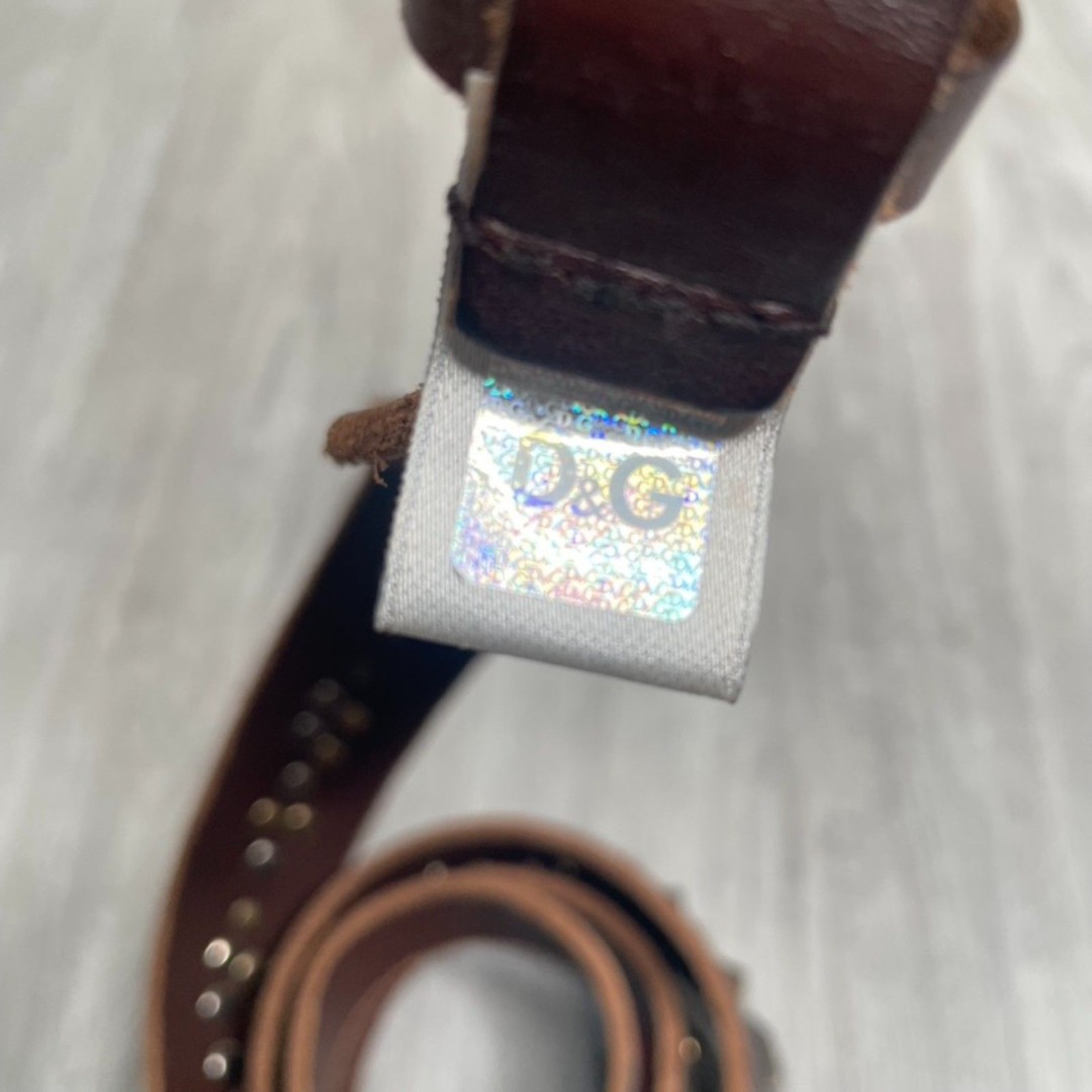 Dolce & Gabbana studded leather genuine brown men's belt | eBay