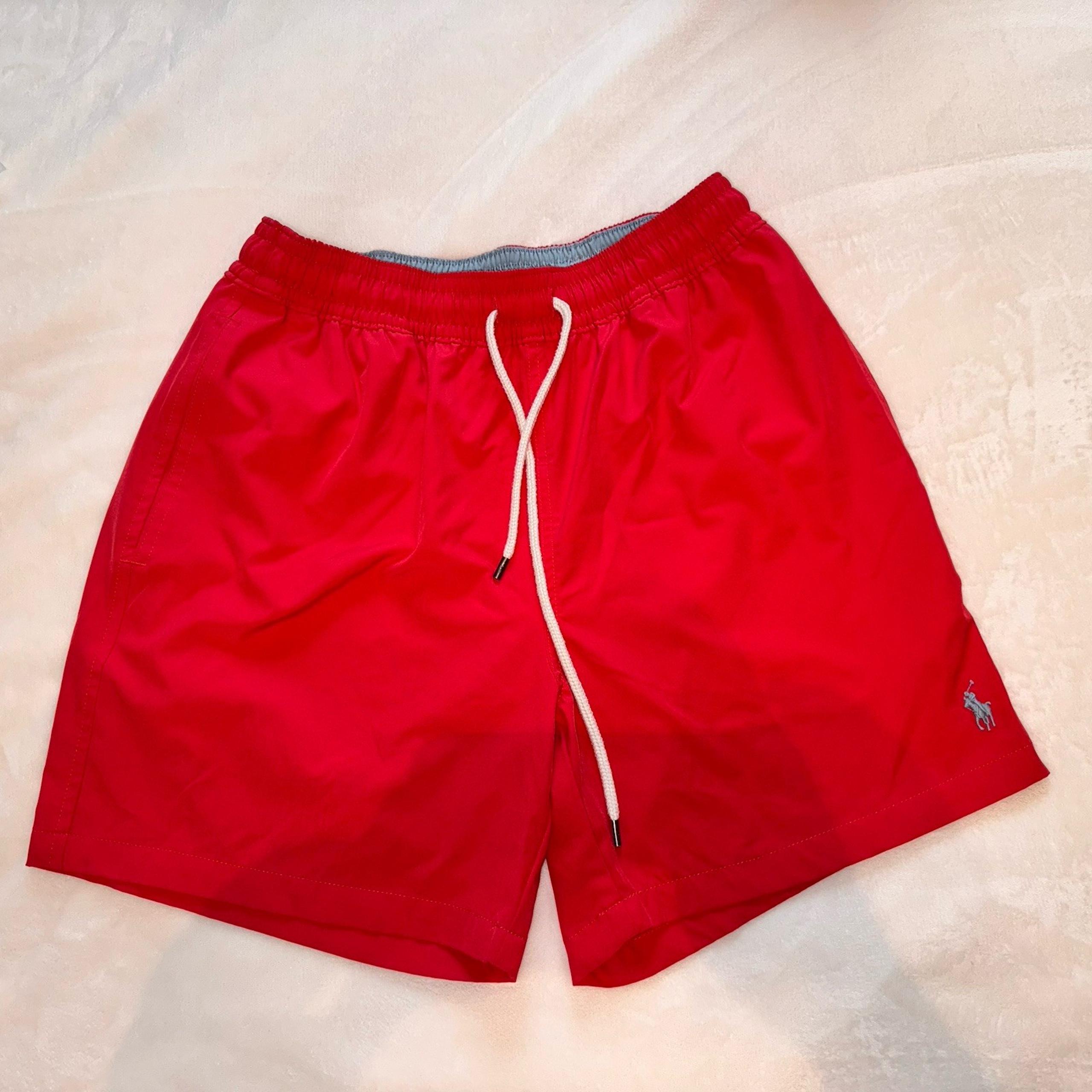 Preowned Polo Ralph Lauren Men’s Swim Trunks Red Sz S