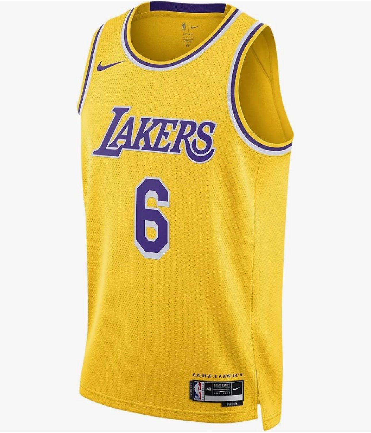 NWT Nike Swingman Los Angeles Lakers LeBron James #6 Jersey Sz XL DN2009 728
