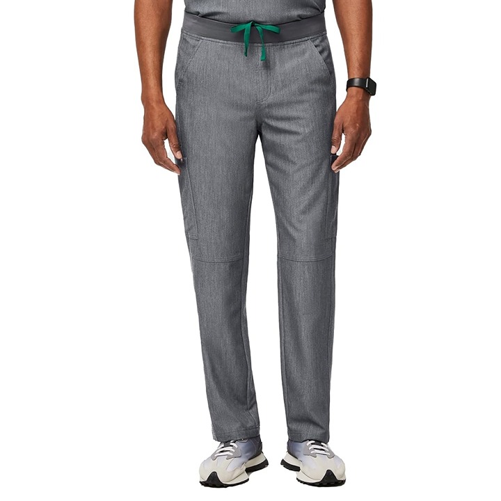 FIGS Axim Cargo Scrub Pants Men Large Gray Medical Pant Polyester Blend Workwear