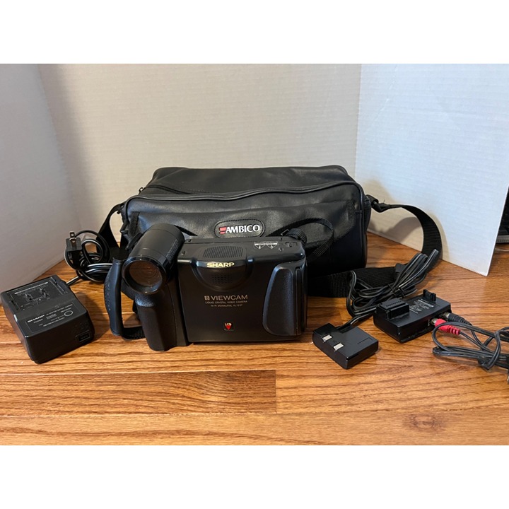 Vintage Sharp View Cam Black With Bag Untested