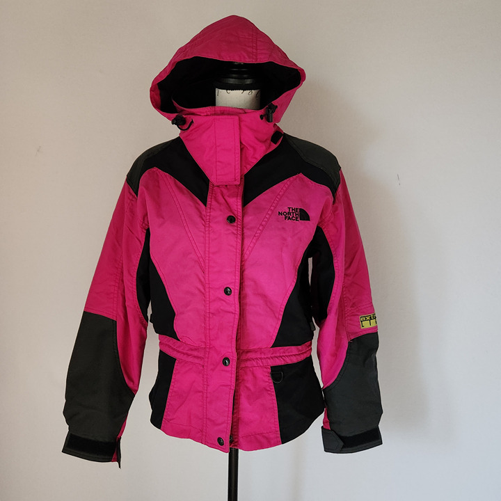 Vintage The North Face Extreme Light Hooded Ski Jacket Zip Pink Black Women's 8