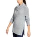 Athleta Women's XS Borealis Cowl Neck Sweater Chunky Wool Knit Side Zips Gray