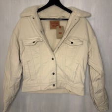 Levi's Sherpa lined jacket XS cream NWT womens Corduroy - pockets trucker jacket