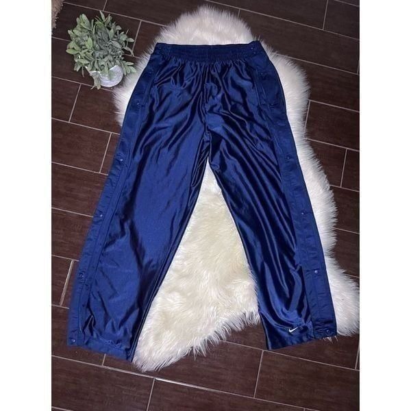 Nike Navy blue snap break a way track pants sz XL