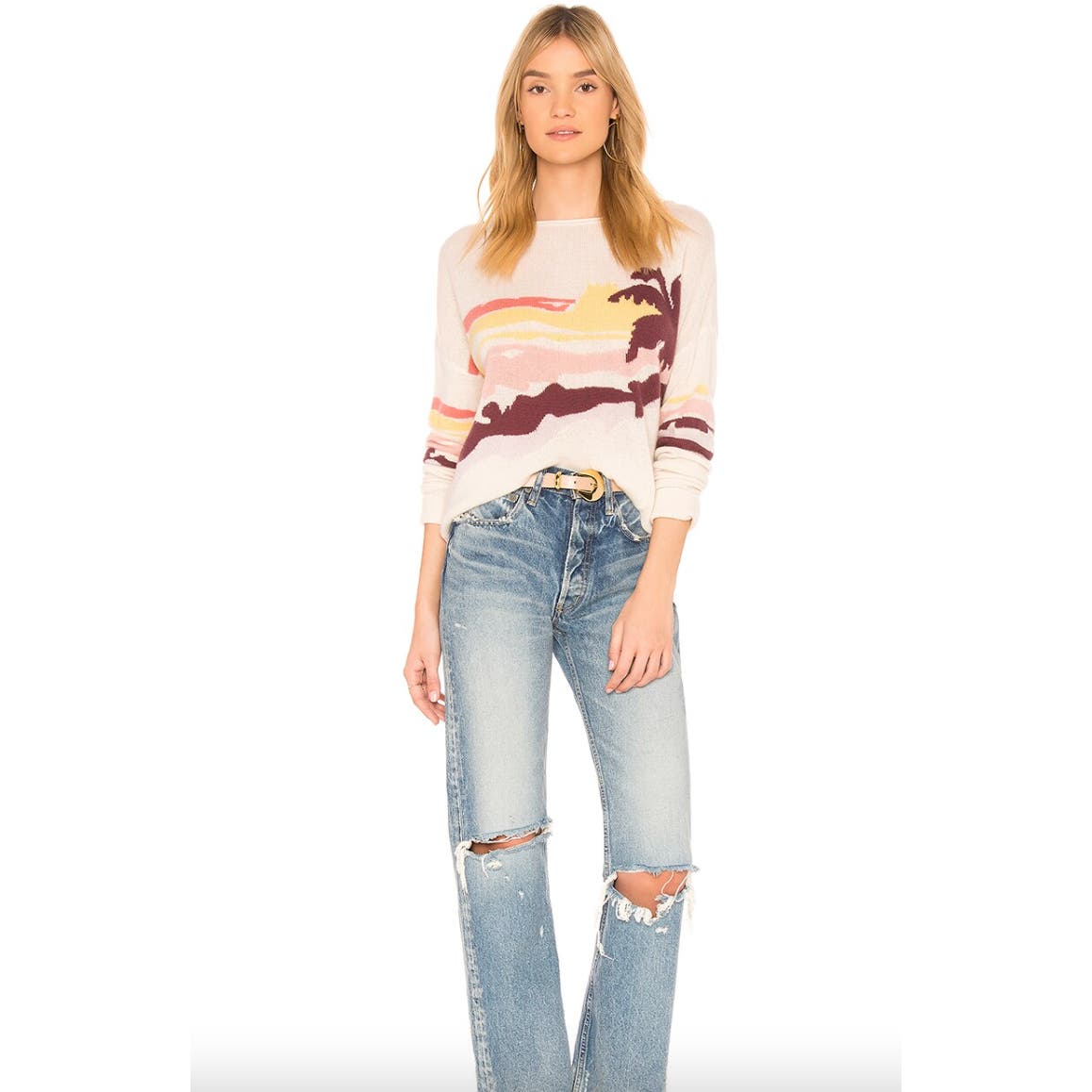 REVOLVE 360 Cashmere Sunny Sweater in Chalk Multi Small