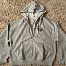 VS PINK CAMPUS FULL ZIP SWEATSHIRT IN GREY SMALL NWT
