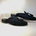 LEONARDO PRINCIPI Final Mules Made Italy Unisex Black Velvet w/Black Tassels 8