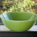 New Martha Stewart Green JADEITE GLASS Large Round Serving Bowl 9.5