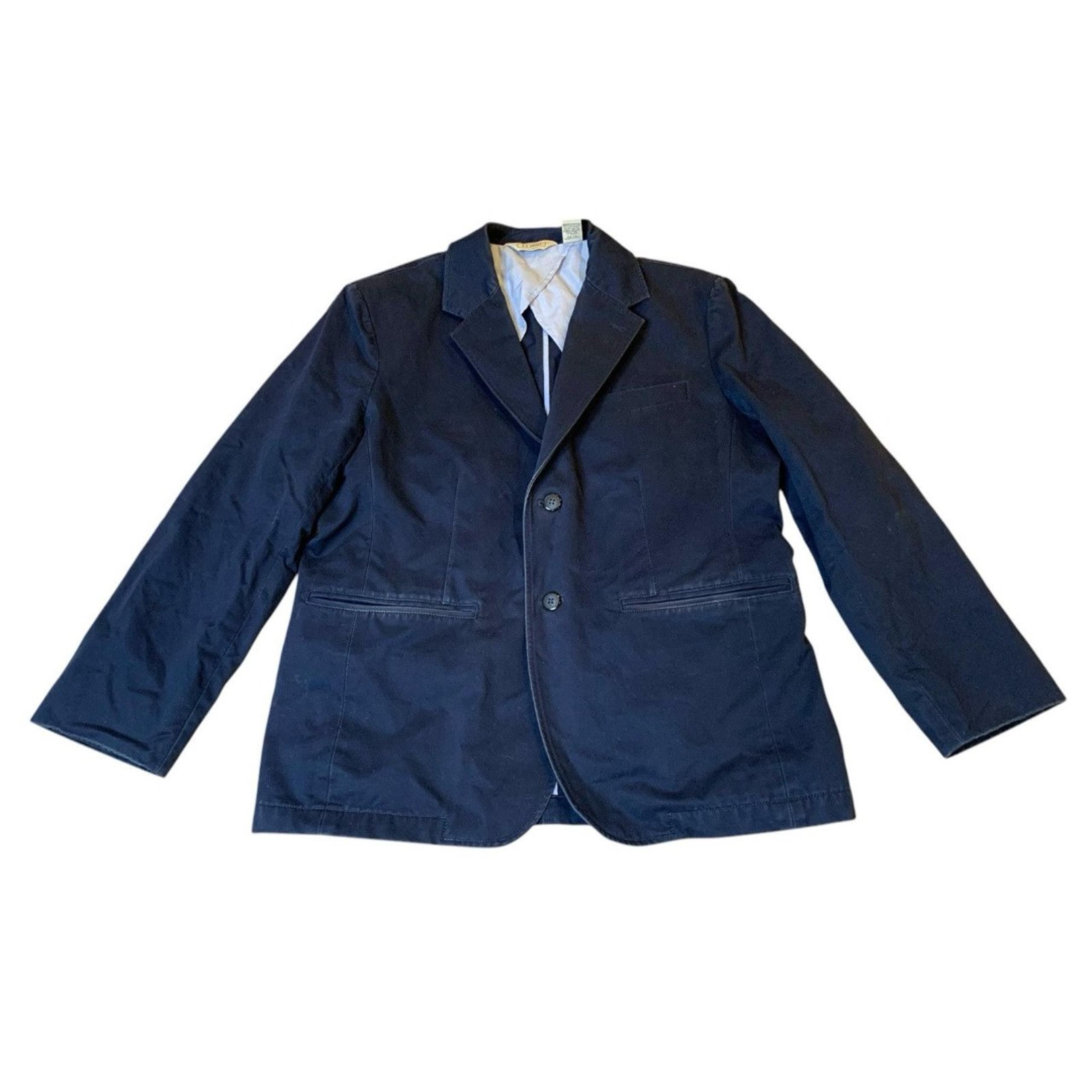 L.L. Bean Blazer Sports Coat Men’s 38 Short Blue Distressed Two Buttons Fair