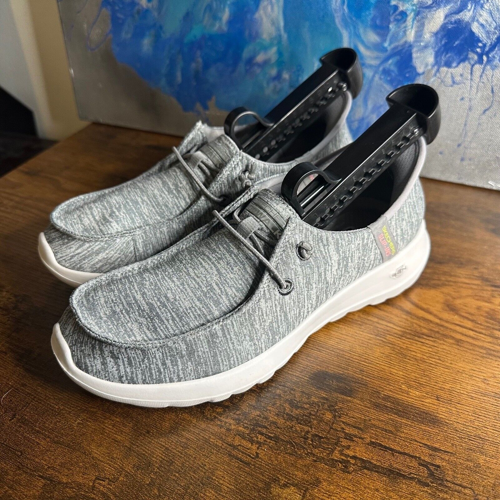 Skechers GOwalk Slip-ins Relaxed Fit Comfort Shoes Gray women's size 6