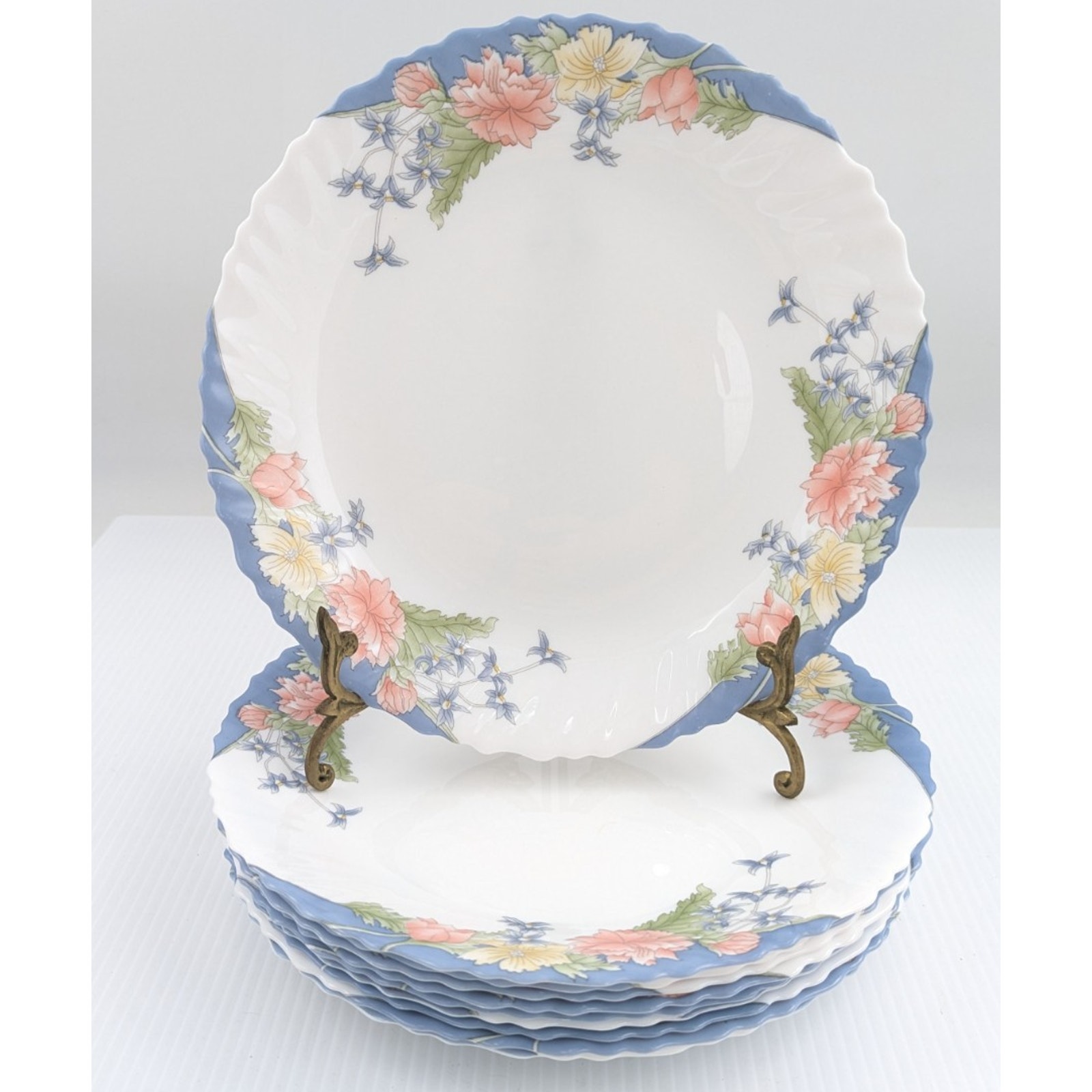 Arcopal Florine Luncheon Plate Set of 10 Plates 9 7/8 France