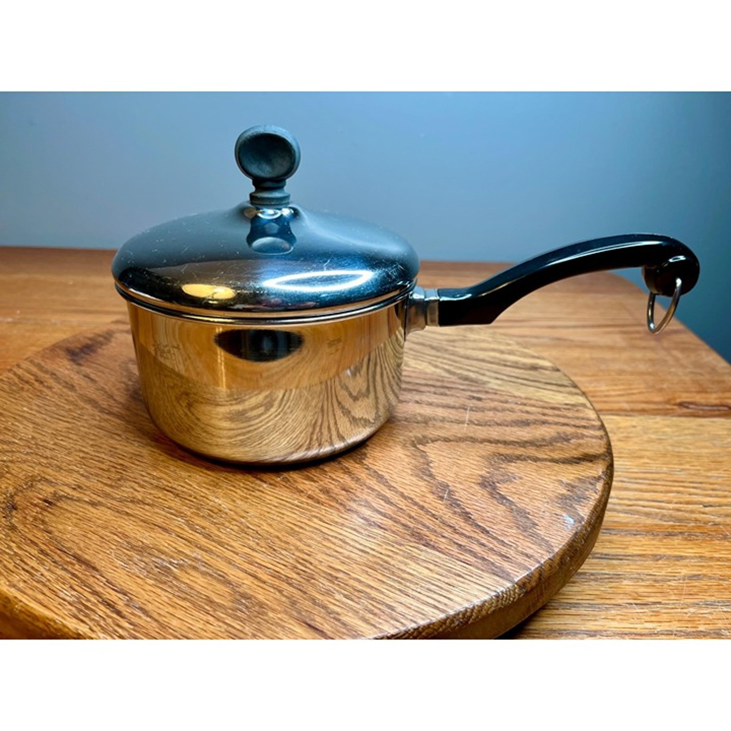 Vintage Farberware 1 Quart Saucepan with Lid Bronx  NY USA Aluminum Clad Stainle