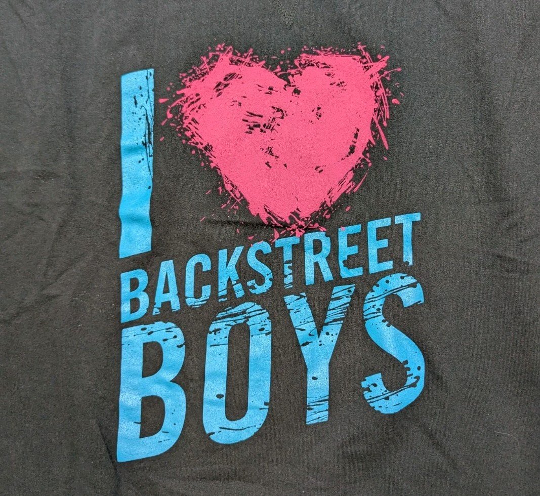 Women's Vintage 90s LAT Brand Backstreet Boys Boy Band Black Sweatshirt Sz XL
