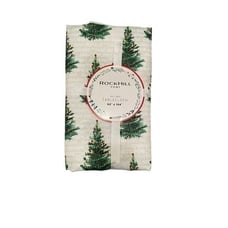 ROCKHILL HOME SPILL PROOF TABLECLOTH 60 × 104 Christmas Trees Pattern