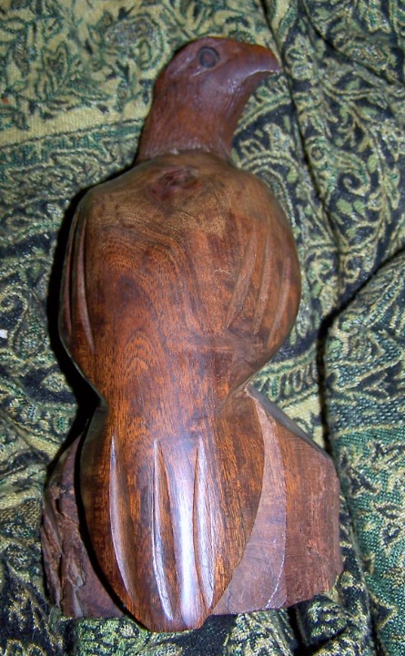 HAND-CARVED IRONWOOD EAGLE STATUE WILD