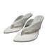 Good American Clear Wedge Sandals White Terry Size 6 GA077T-X