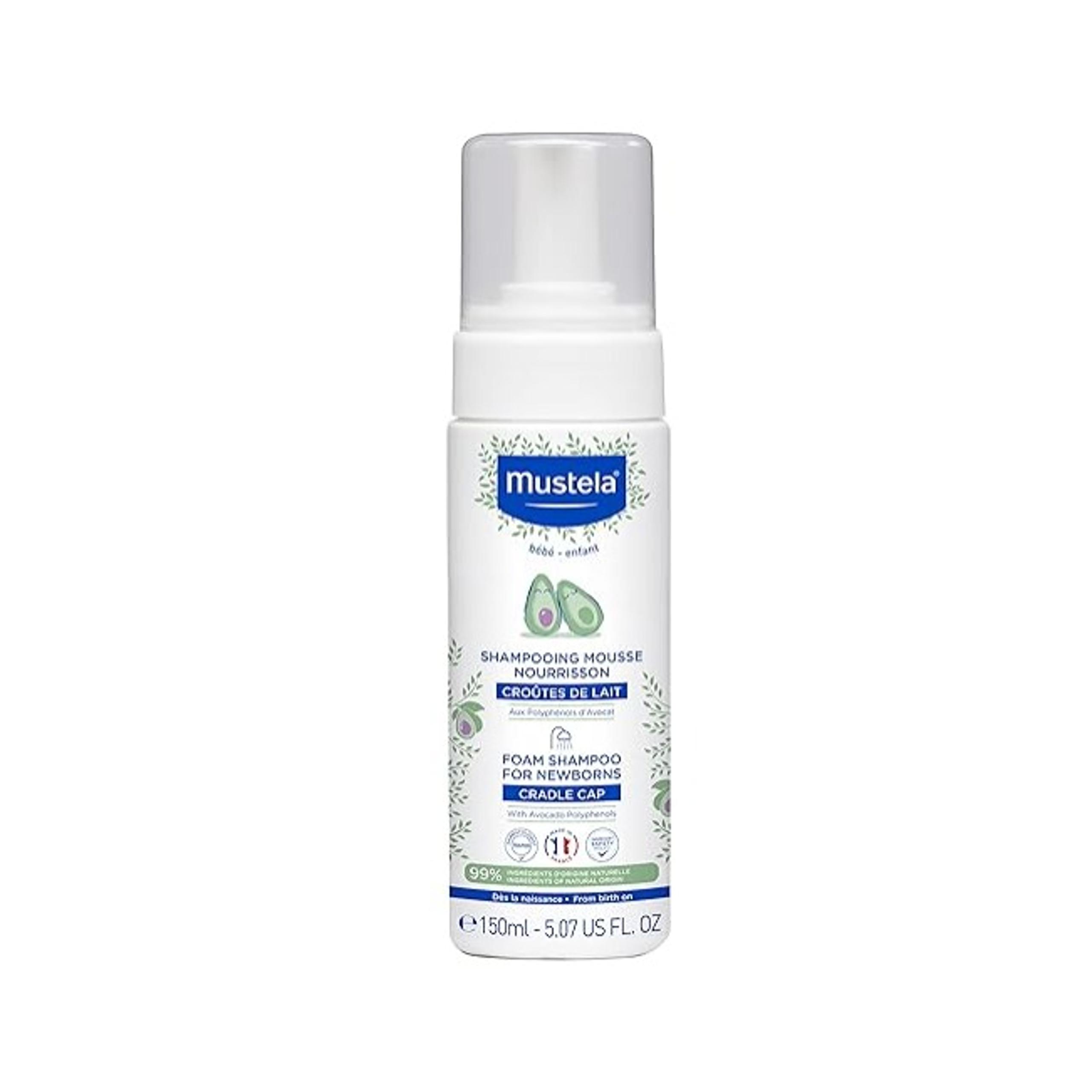 Mustela Cradle Cap Foam Shampoo for Newborn - Baby Shampoo with Natural Avocado