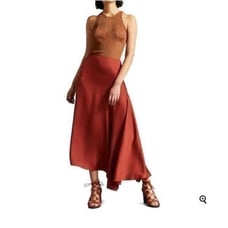 NWT Ted Baker Terra Asymmetric Midaxi Skirt, Size0 (USA size 2)