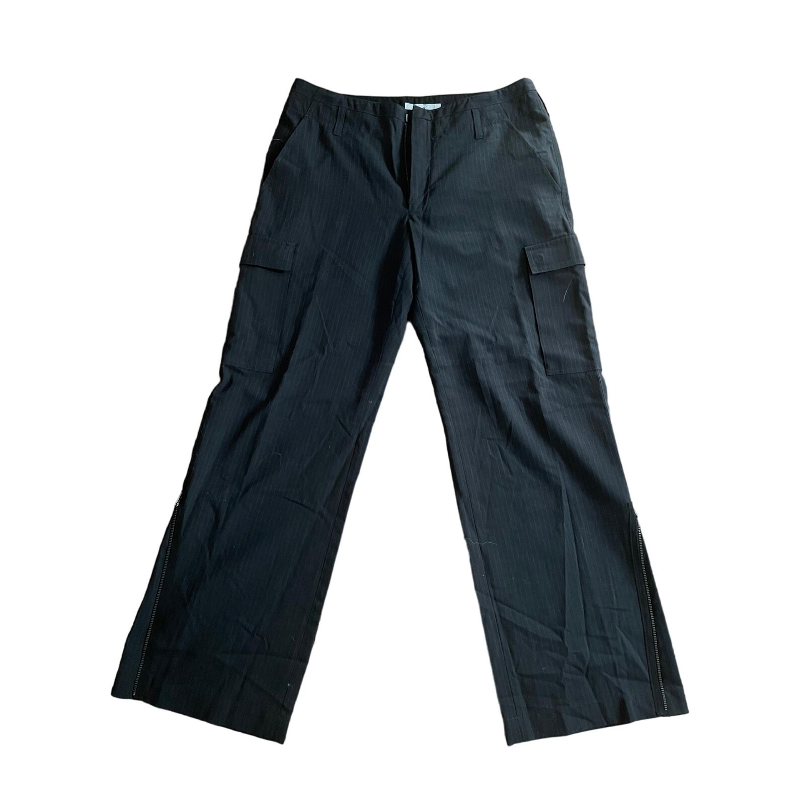 Mens A/X Armani Exchange Dark Grey Pinstripe Cargo Dress Pants Size 32