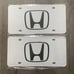 Honda white Brand New Front Vanity Metal Plate Frame Holder (2 Pack)
