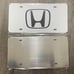 Honda white Brand New Front Vanity Metal Plate Frame Holder (2 Pack)