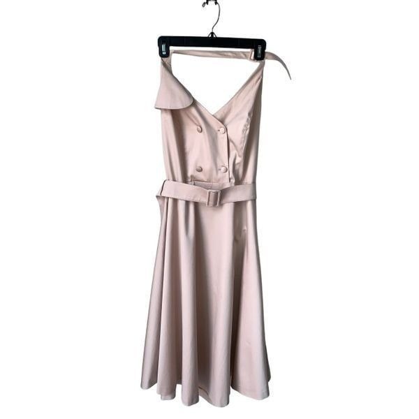 Burberry Vintage Pink Double Breasted Halter Top A-Line Dress