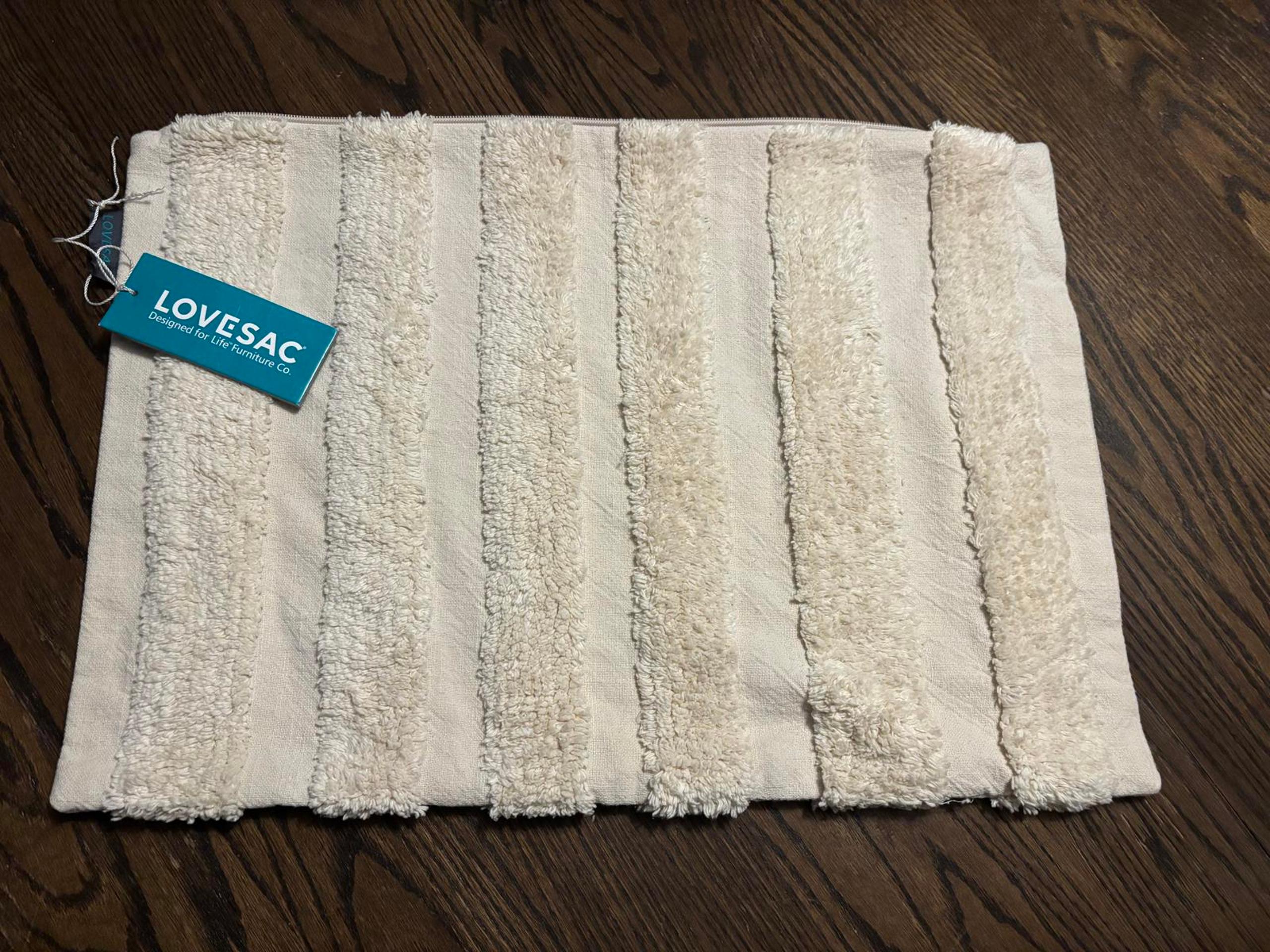 LOVESAC Throw Pillow Cover NWT 24x16 Textured Stripe