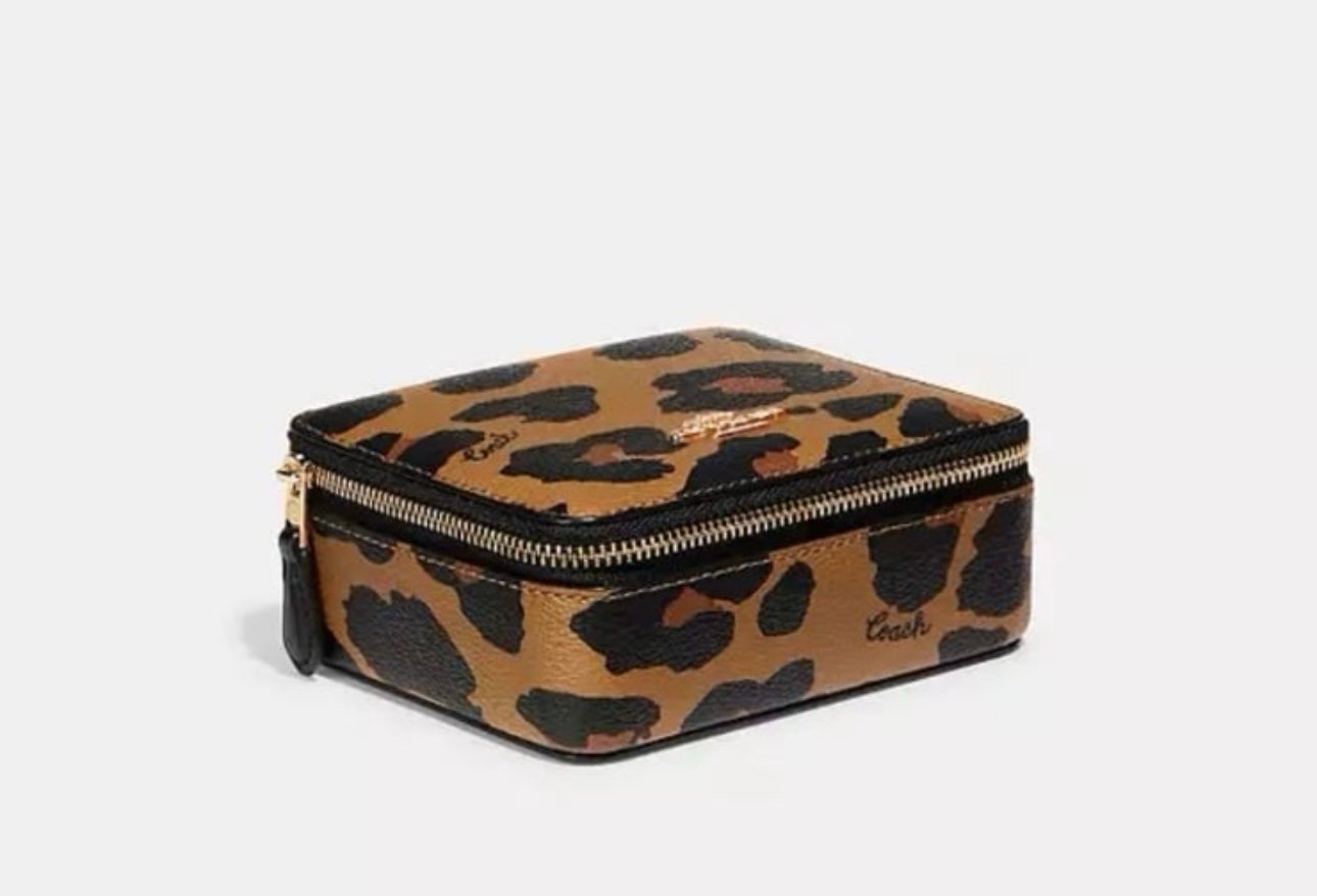 Coach Jewelry Box With Leopard Print