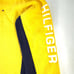 TOMMY HILFIGER Sweatshirt Size XL Yellow Blue Spell Out Sleeve 1/4 Zip Logo