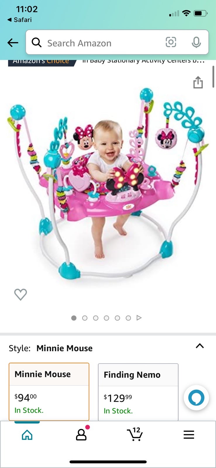 Baby Minnie Mouse jumperoo