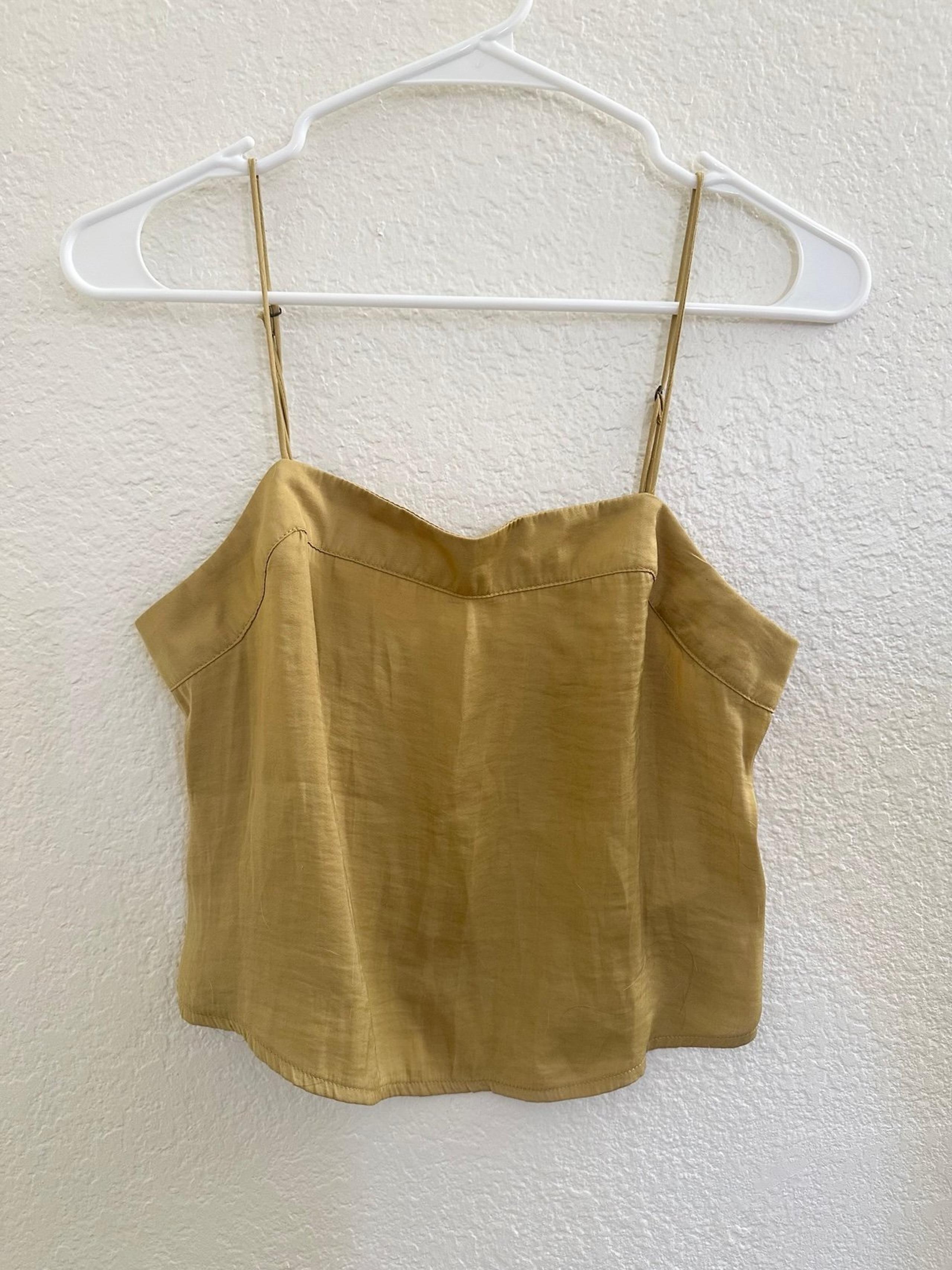 Urban Outfitters Women’s Gold / Mustard Colored Silk Tank Top