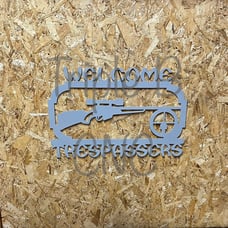Metal No trespassers sign
