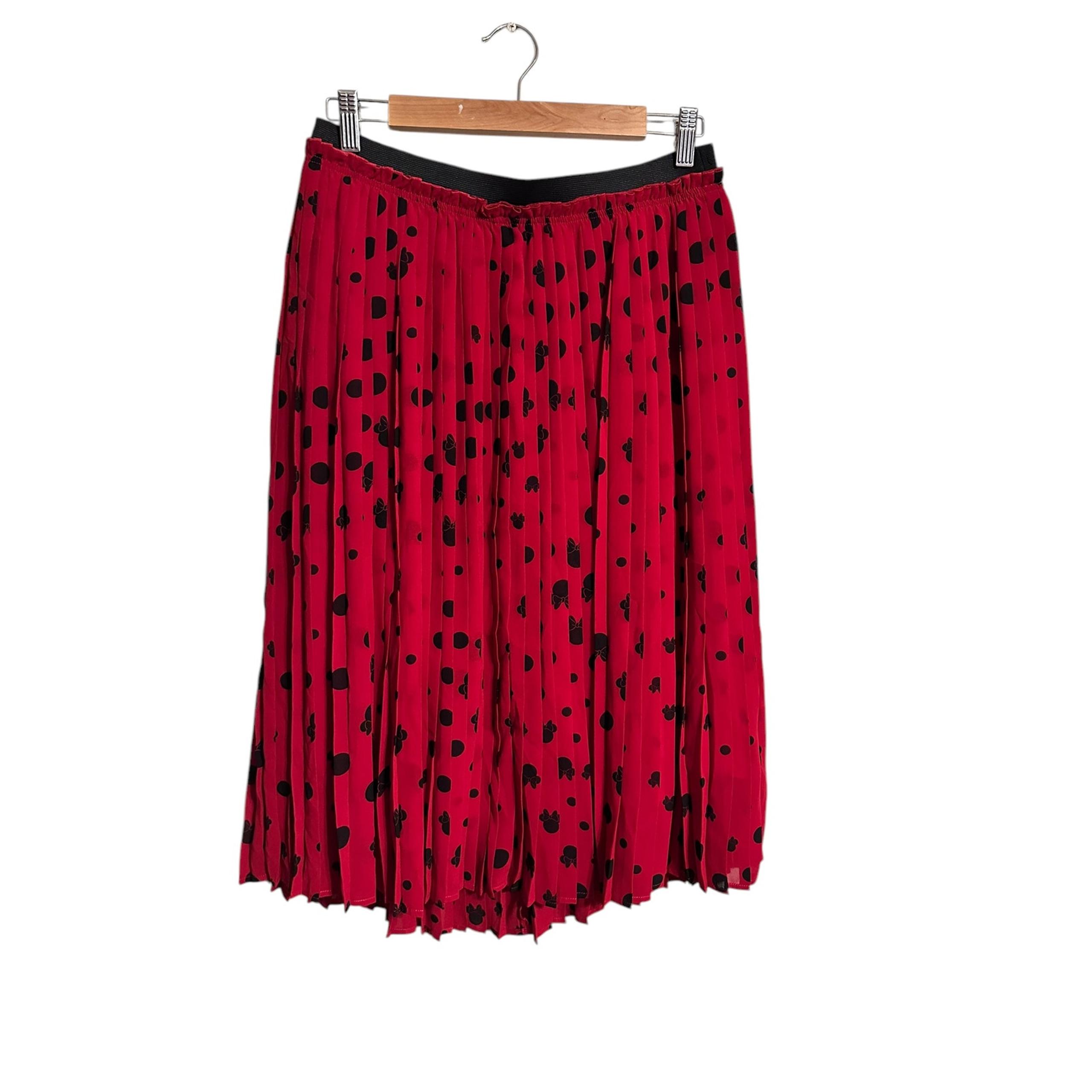 Torrid x Disney Red Pleated Mouse Ears Midi Skirt Size 00 NWT