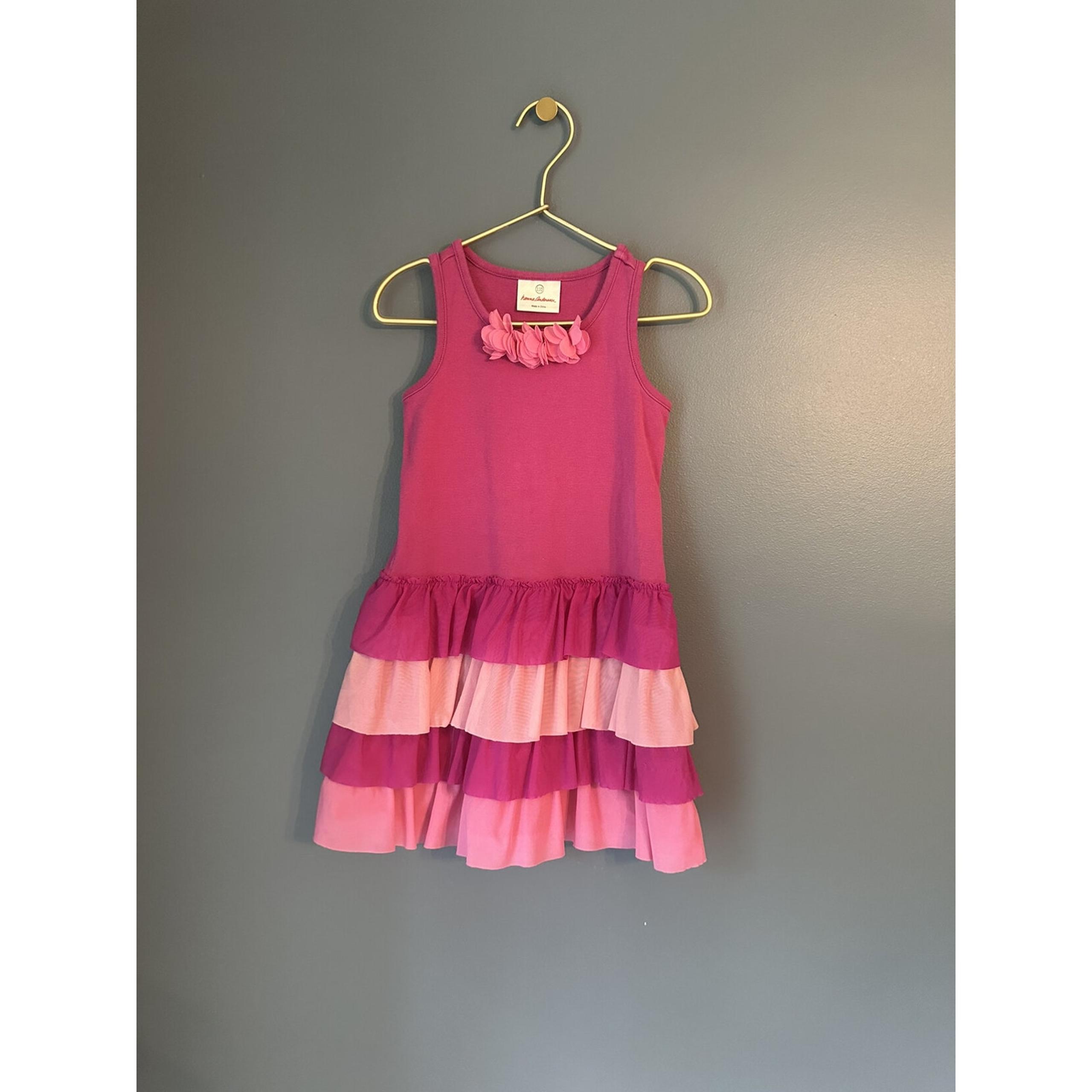 Hanna Andersson Chiffon Ruffle Pink Tank Dress