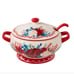 Pioneer Woman Soup Tureen with Ladle Wishful Winter Floral Red Ceramic 3Qt New