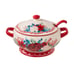Pioneer Woman Soup Tureen with Ladle Wishful Winter Floral Red Ceramic 3Qt New