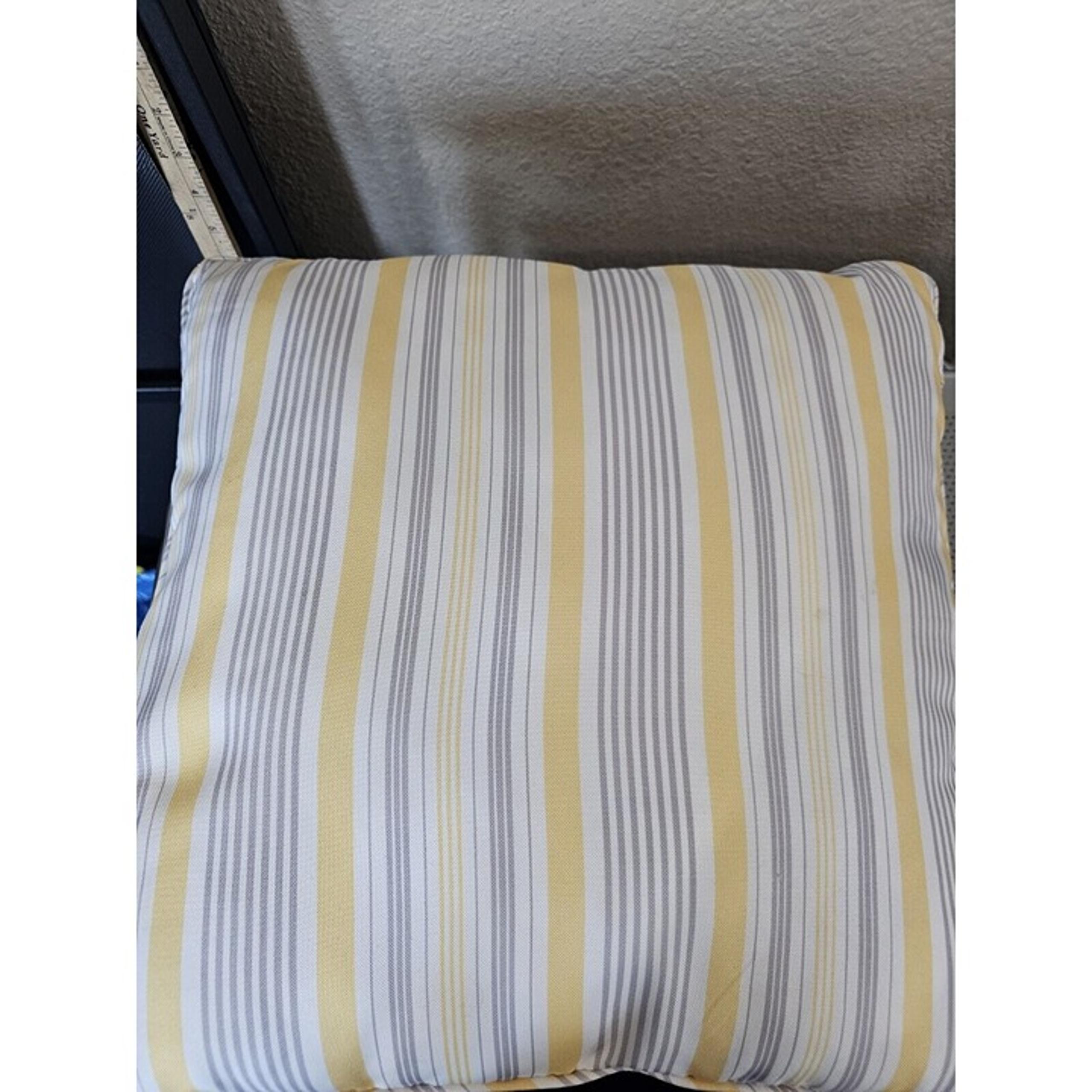 Lauren Ralph Lauren Gray Yellow White Striped Decorative Pillow Square