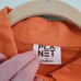 Planet by Lauren G Orange Linen One Size Short Sleeve Flowy Button Up Shirt