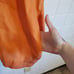 Planet by Lauren G Orange Linen One Size Short Sleeve Flowy Button Up Shirt