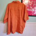 Planet by Lauren G Orange Linen One Size Short Sleeve Flowy Button Up Shirt