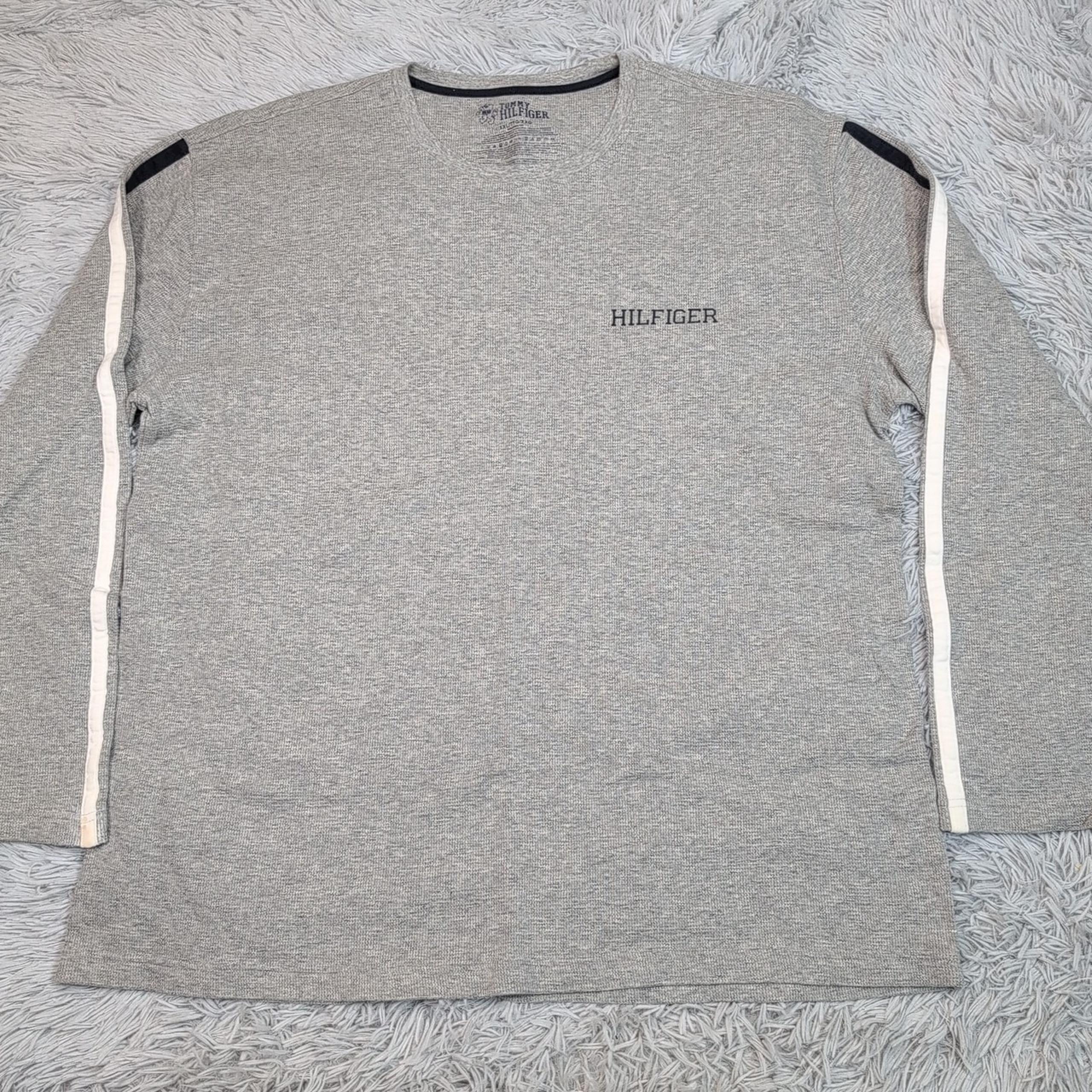 Tommy Hilfiger Shirt Mens XXL Gray Waffle Logo Athletic Active Comfort Casual