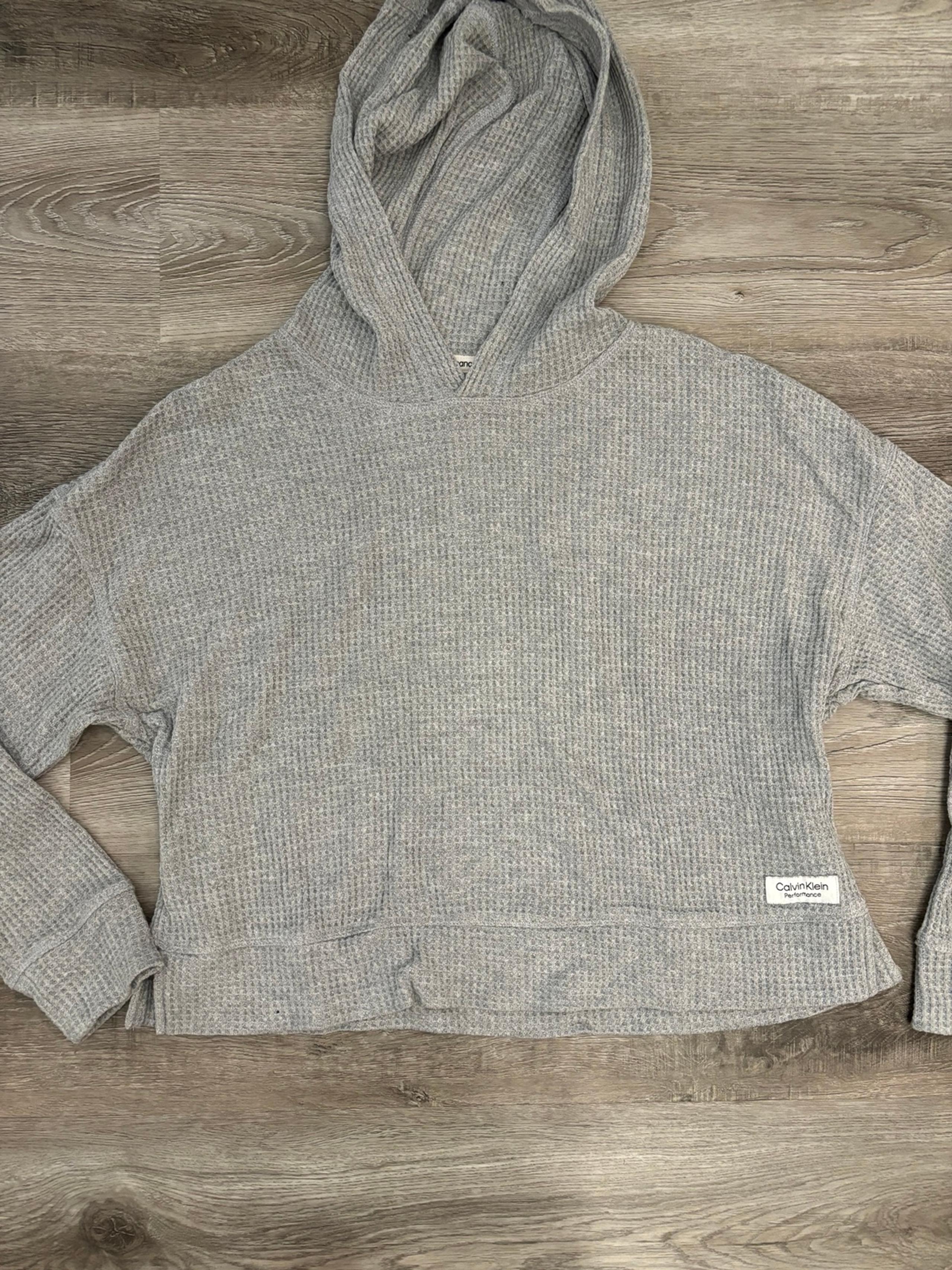 Calvin Klein Waffle Hoodie Cropped medium Grey