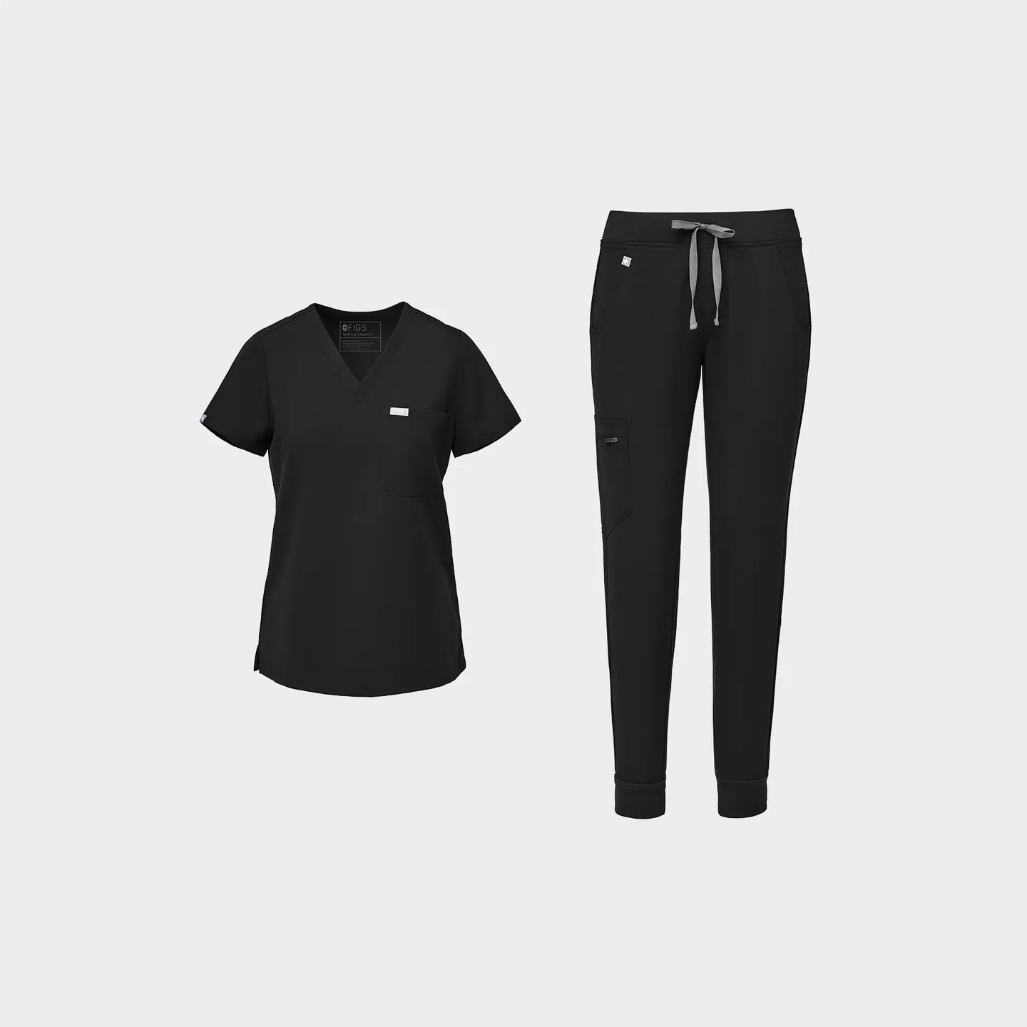Figs Women's Jogger Scrub Set (size Small, BLACK)