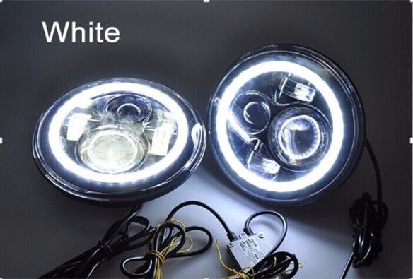 7 Daymaker LED Headlight Bulb with White Halo Angel Ring - Harley Davidson Bike