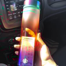 Starbucks iridescent glass water bottle