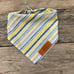 Personalized Dog Bandana, Coastal Blue Yellow, Over The Collar Tie On, For Dog C