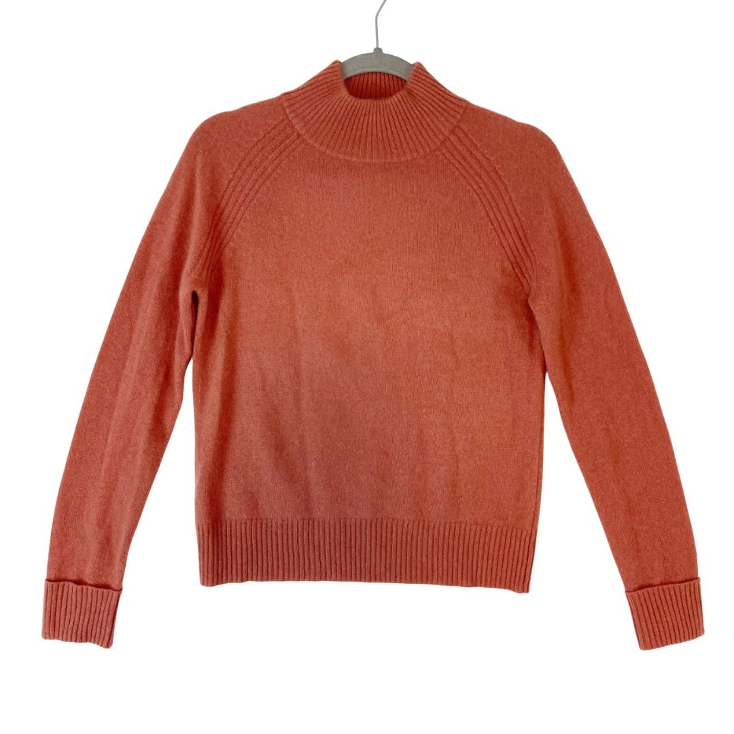 Magashoni Cashmere Sweater Women's Small Red Knit Mock Neck Ribbed Trim